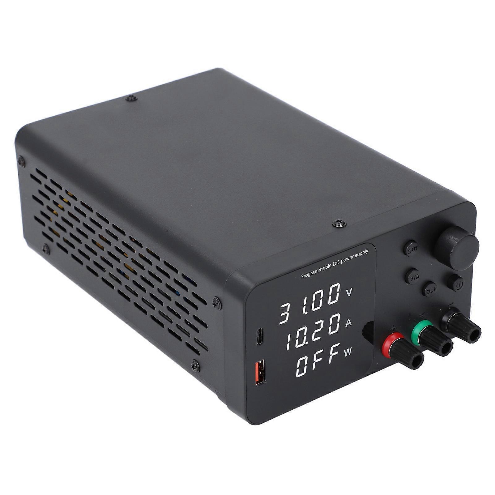 300W DC Power Supply 0-10A Adjustable Black with LCD Display
