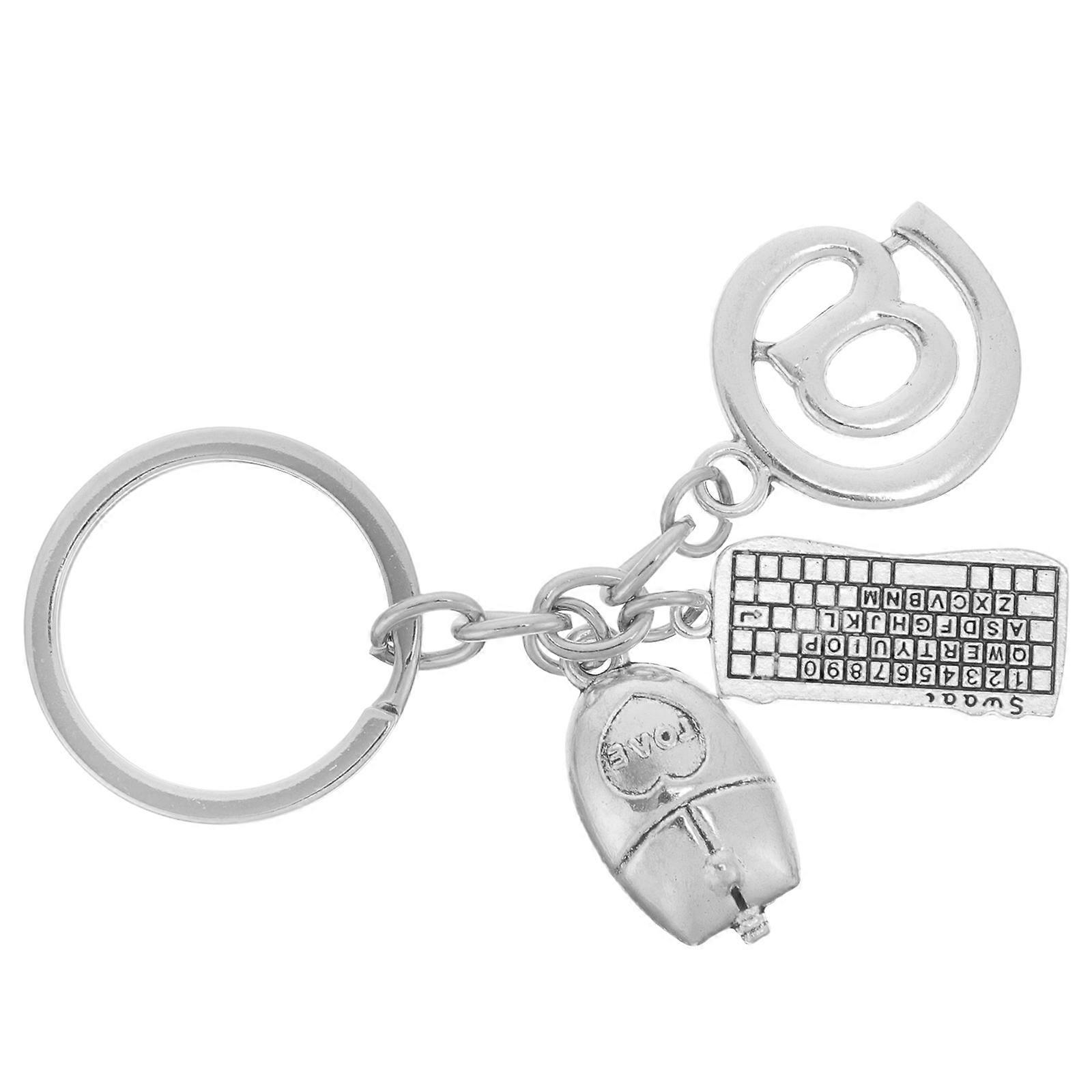 Computer Keyboard Keychain for Hanging Keys Alloy Metal Pendant Charm