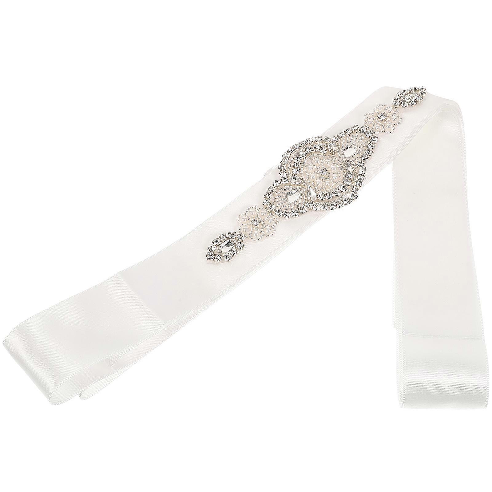 Ivory Rhinestone Bridal Belt for Women Stylish Decoration Accessory Perfect for Formal Dress 63 inches