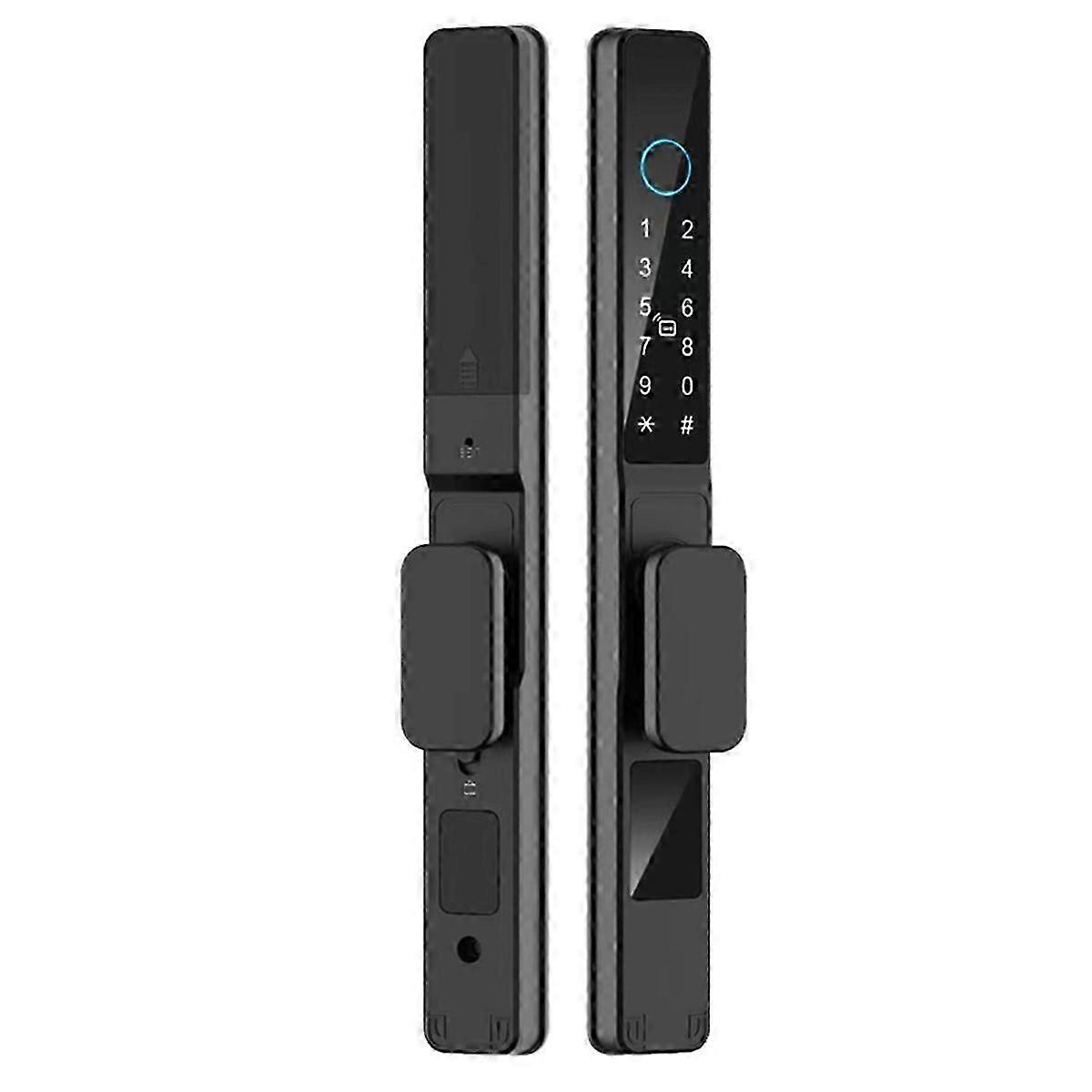 Tuya WiFi App Waterproof Smart Aluminum Door Lock Double Hook Mortise Fingerprint Password Sliding For Home Security