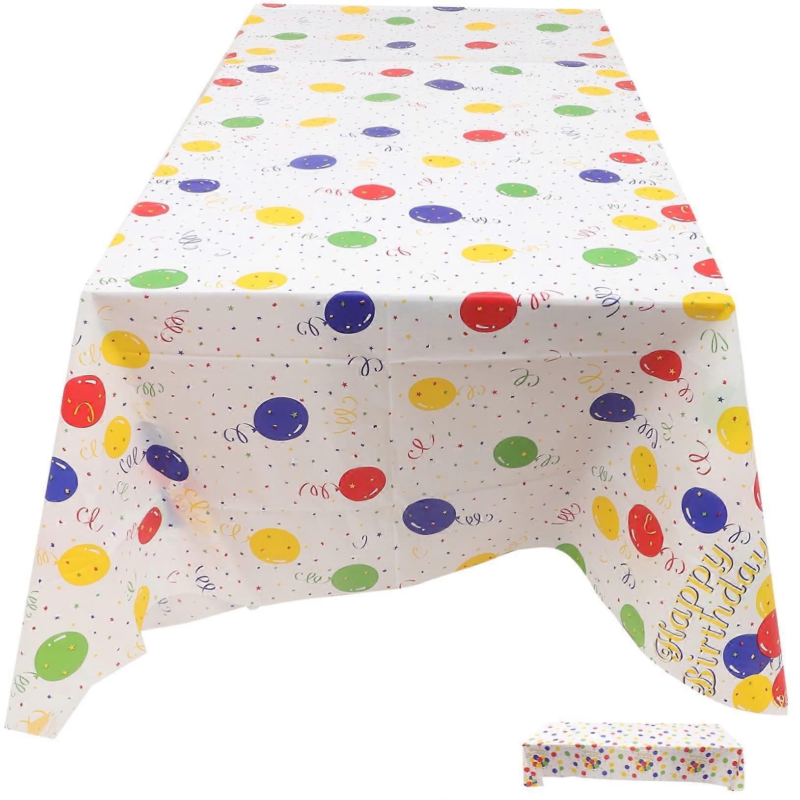 Plastic Material Tablecloth Birthday Party Table Cover Waterproof FadeResistant Easy To Cut Multicolor