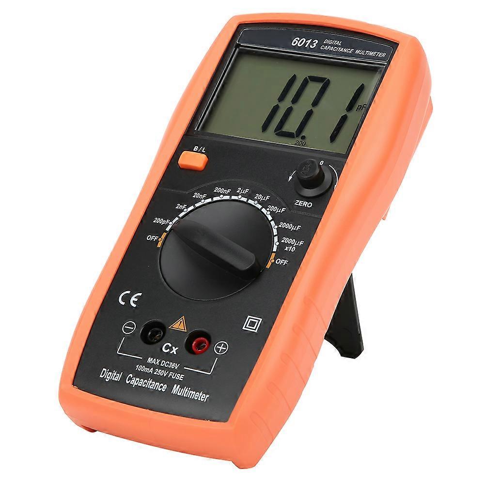 6013 Digital Capacitance Meter 20000uF Manual Range LCD Tester