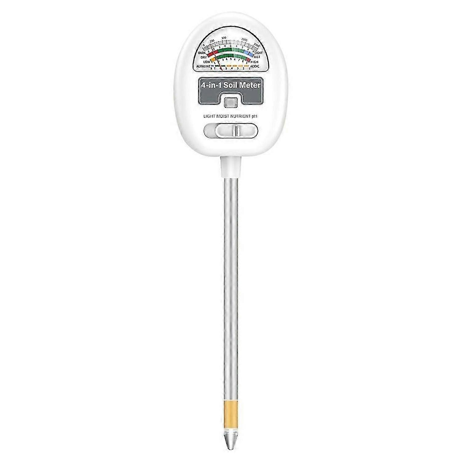 4-In-1 Soil Moisture Meter Soil PH Meter Soil Water Meter Soil Tester for Moisture for Garden/Farm/Plants White