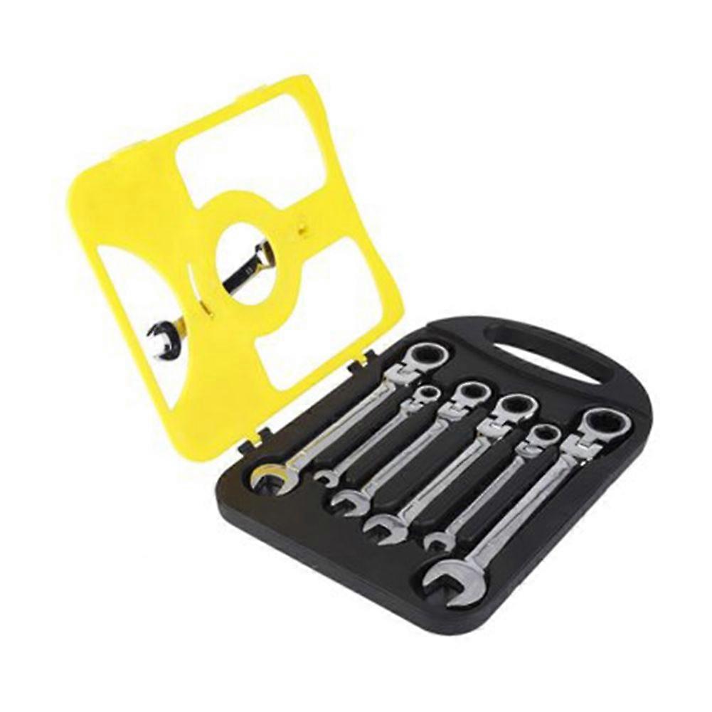7Pcs 8-19mm Flexible Head Ratchet Spanner Wrench Set Durable