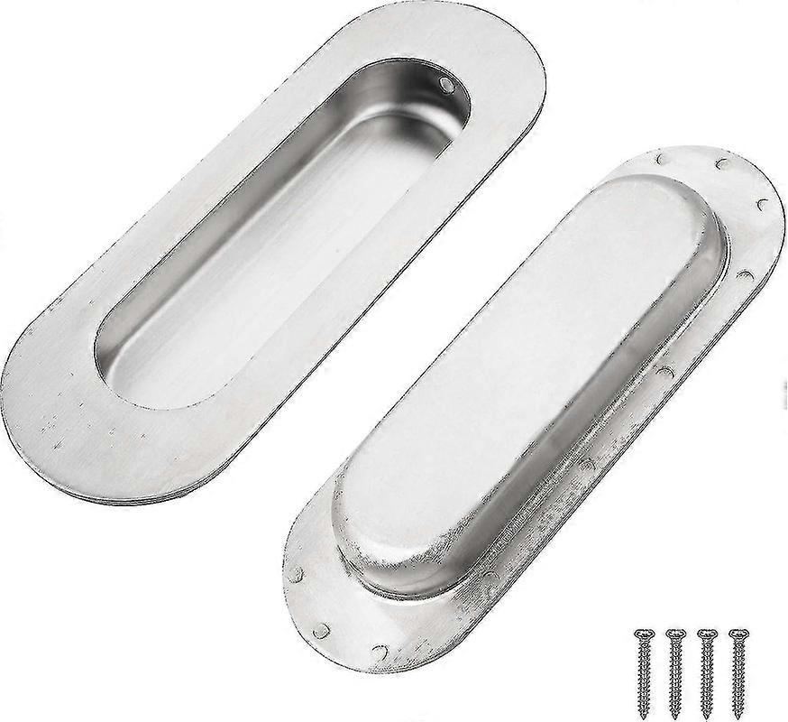 Recessed Sliding Door Handle 2 Pieces Recessed Sliding Door Shell Handle Pull Handle Durable Stainless Steel Recessed Handle With 4 Screws For Door Ca
