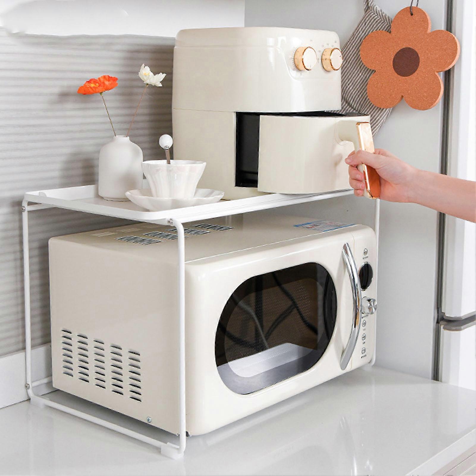 Grille de four à micro-ondes blanche extensible 2 plaques en acier au carbone 22x14.2x13in