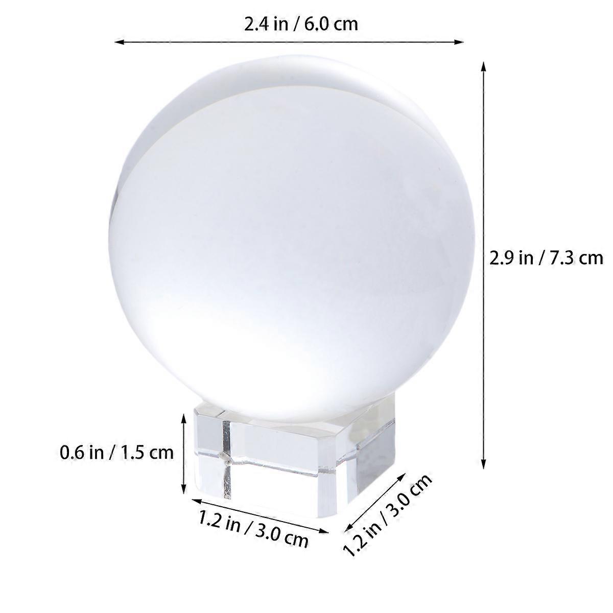Crystal Ball Display Stand for Office Decoration and Feng Shui Transparent Glass Sphere Ornament for Photography Prop 1Set