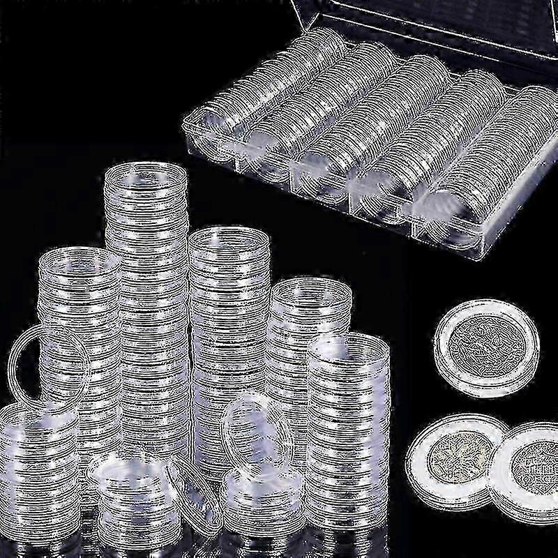100pcs Plastic Coin Capsules Coin Collection With Storage Box For Coin Collection