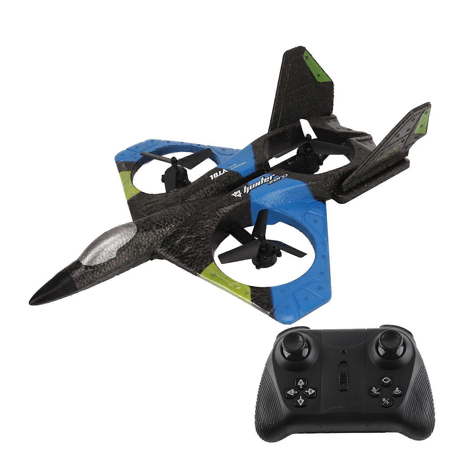 RC Airplane with LED Lamp 2.4GHz Remote Glider Dual Battery Blue