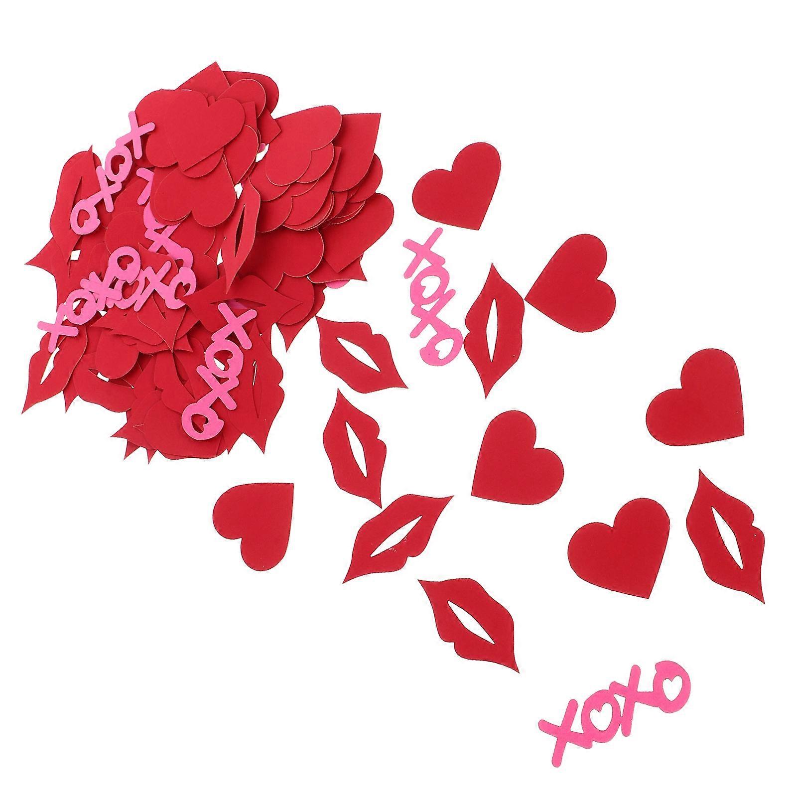 Unique Heart And Lip Paper Confetti For Couples Valentine's Day Celebrations Assorted Color 1 Set