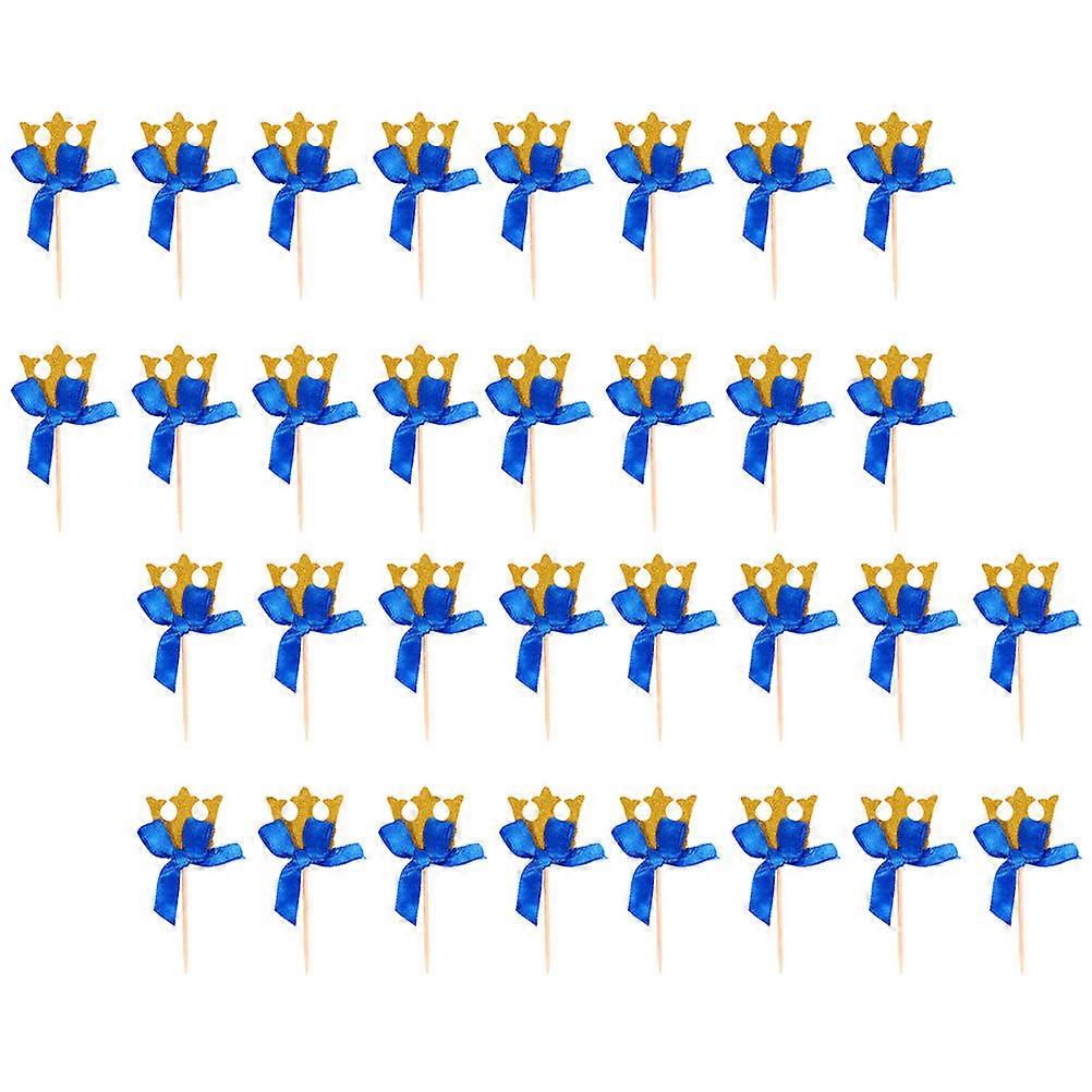 Gold Crown Cake Inserts Paper Decoration for 40Pcs