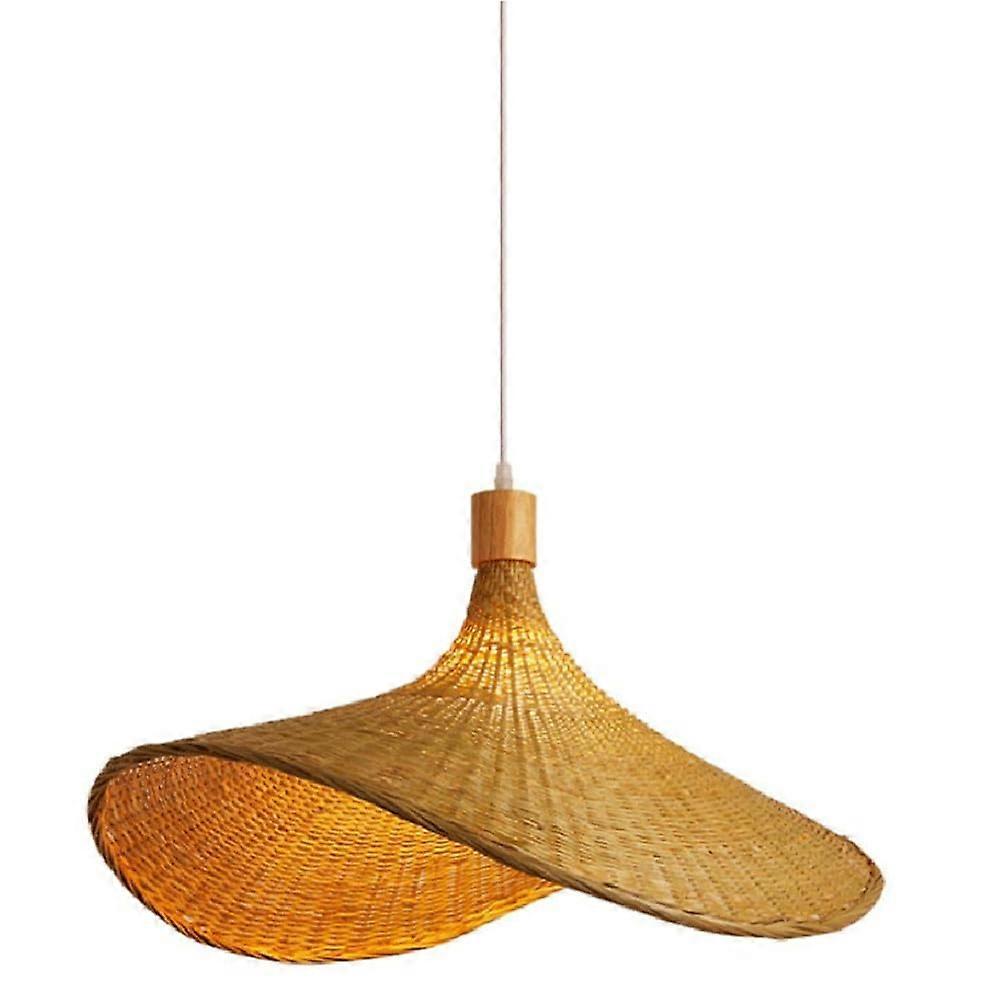 Bamboo Chandeliers Pendant Light E27 Socket Natural Bamboo Lampshade 50cm Diameter Retro Japanese Style
