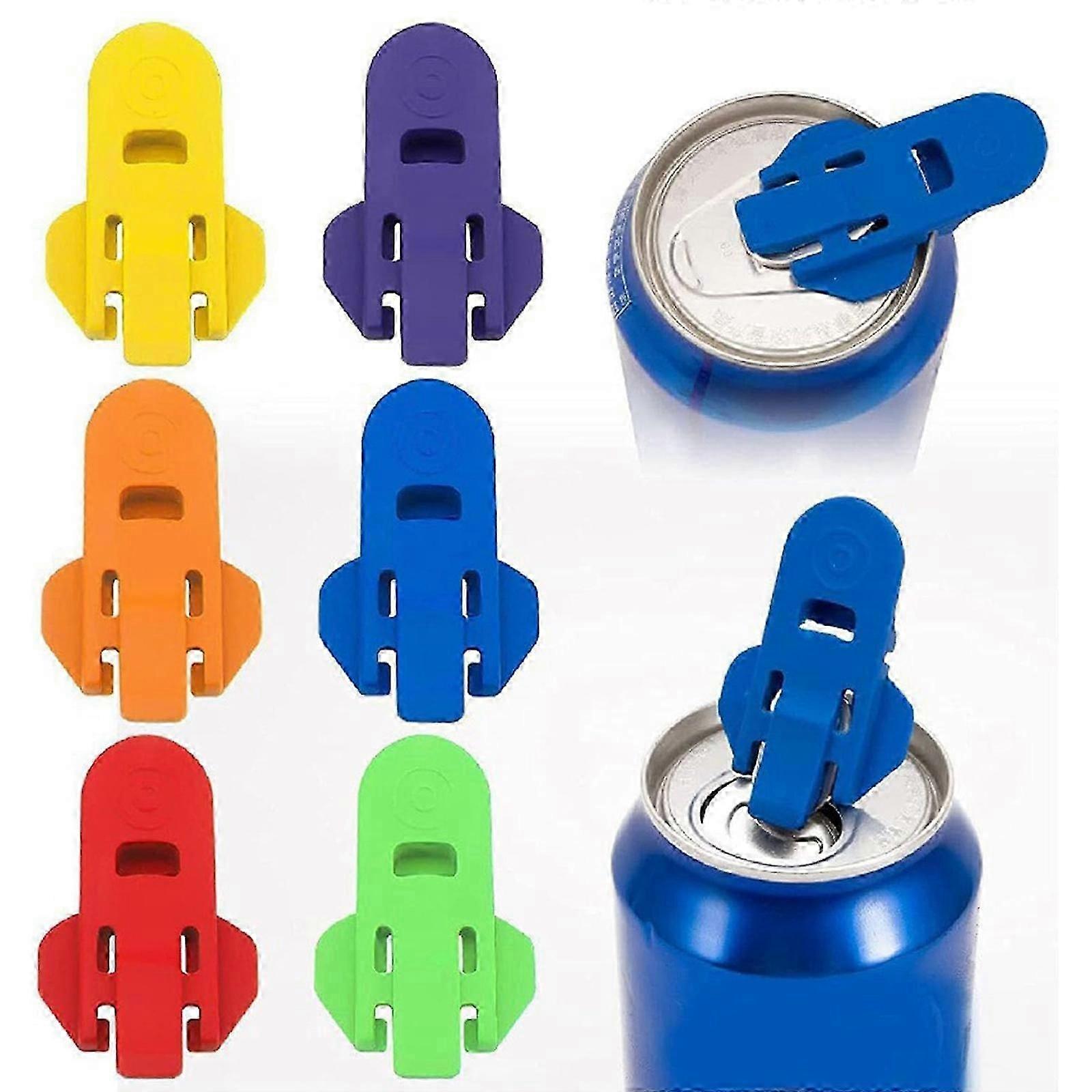 6-Pack Multi-Color Can Opener Easy Lid Remove Tool for Beer Soda