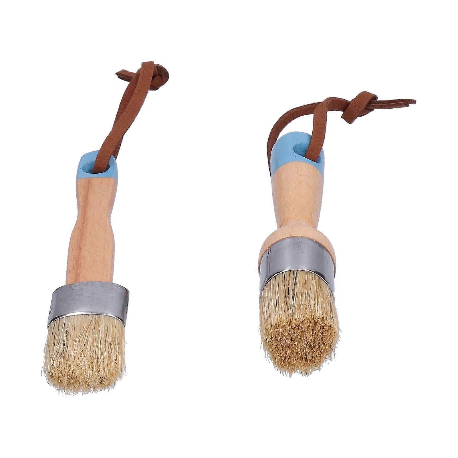 2PCS 1in Chalk & Wax Paint Brush for Furniture DIY Painting and Waxing Tool Home Decor