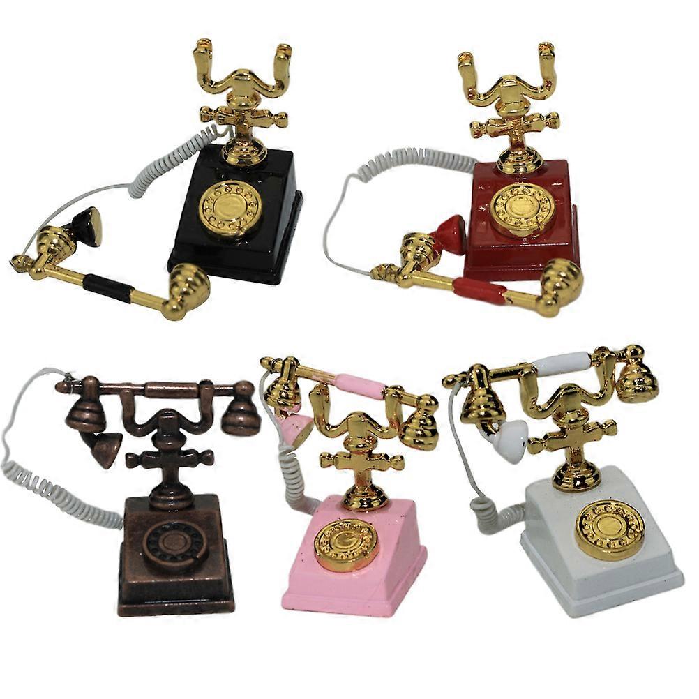 Mini Retro Phone Model for Decoration 1Pcs Alloy Vintage Phone Craft Decor