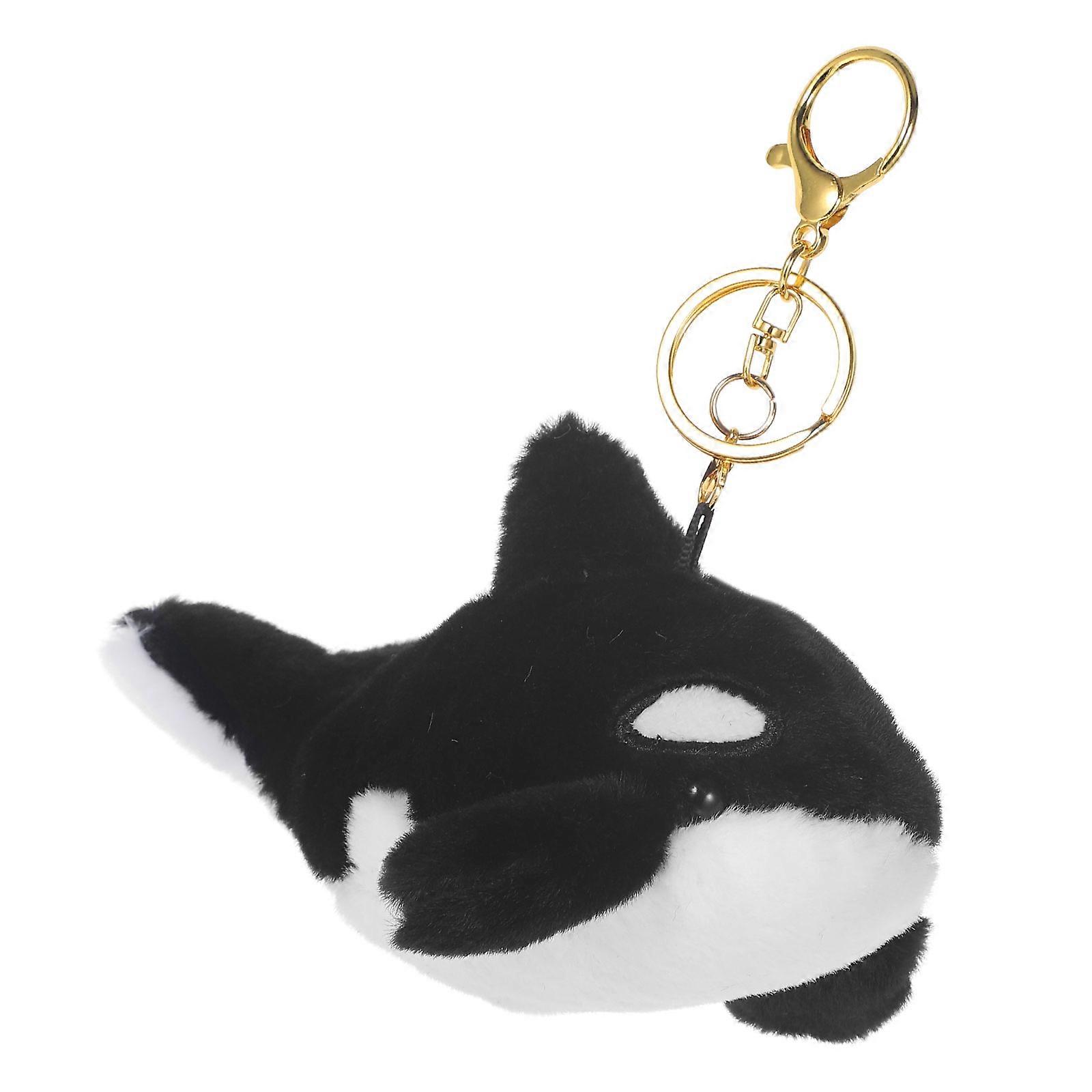 Plush Key Chain for Hanging Keys 2Pcs Whale Shaped Decorative Bag Pendant