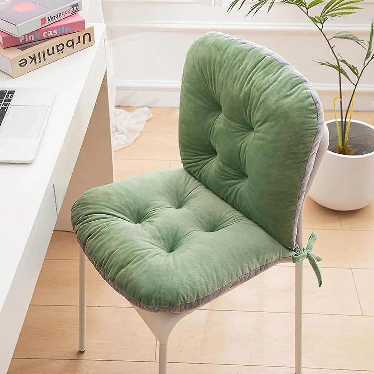 Garden Backrest Chair Cushions 80x45cm Green AntiSlip Ties Elastic Belt Thick Patio Seat Pad for Dining Chairs