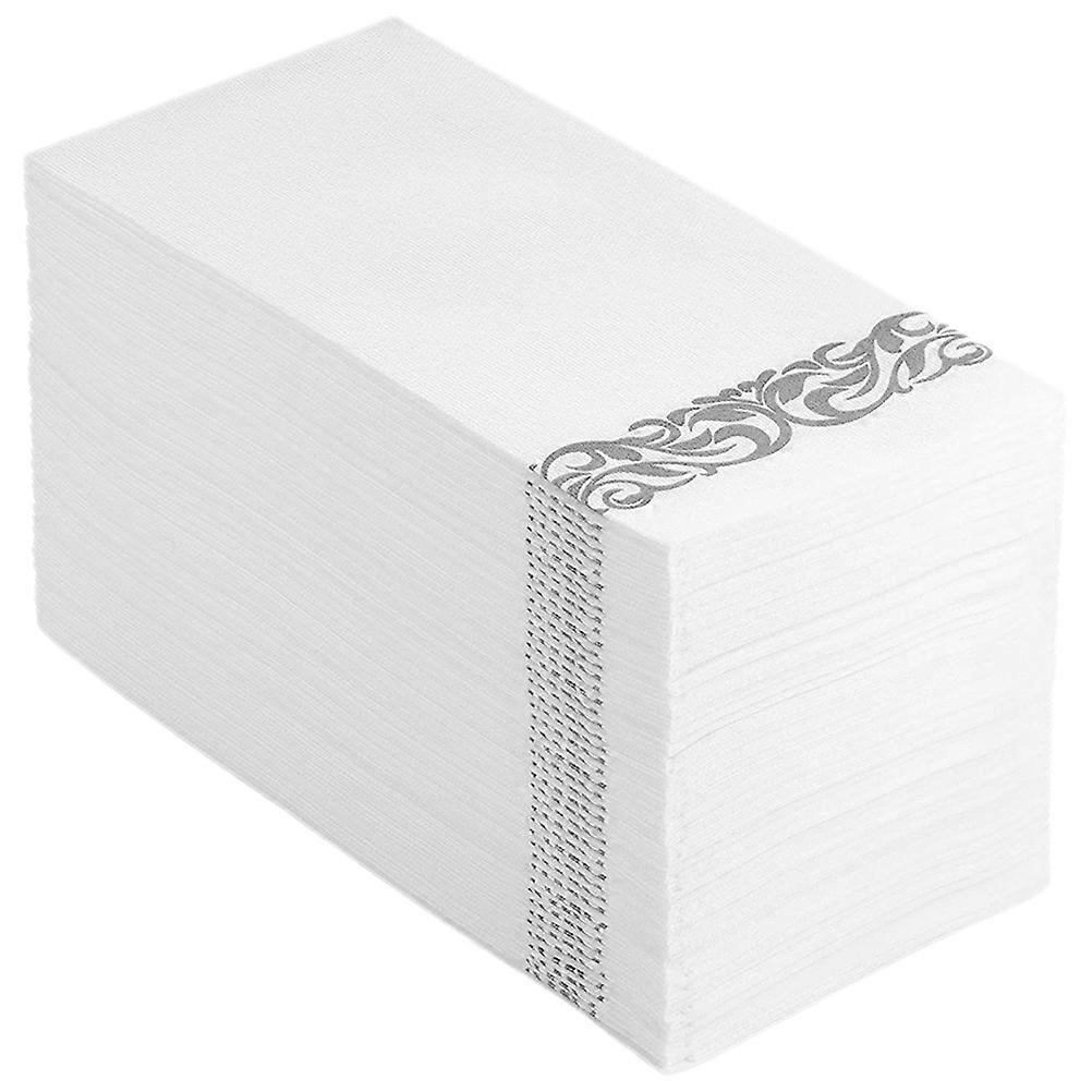 Elegant 50 Pcs Disposable Napkins For Dining Tables In Silver For Daily Entertainment Banquets And Parties With Safe For Skin Feature