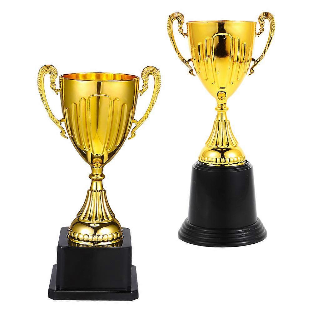 Gold Plastic Trophy Mini Gold Trophy for School Competitions 6Pcs