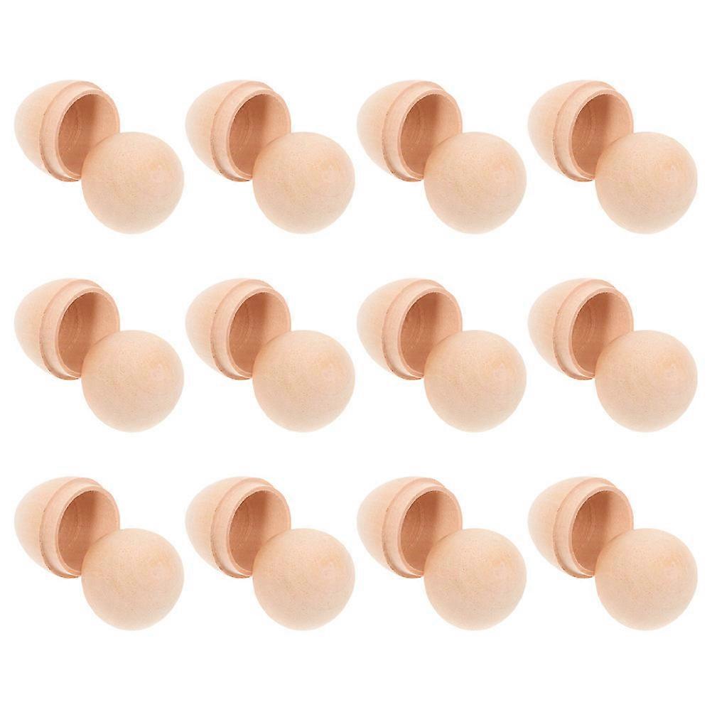 36 Pcs Wooden Eggs For Painting Kids Enjoyment DIY Crafts Easter Eggs Khaki Realistic Design Fun Activity