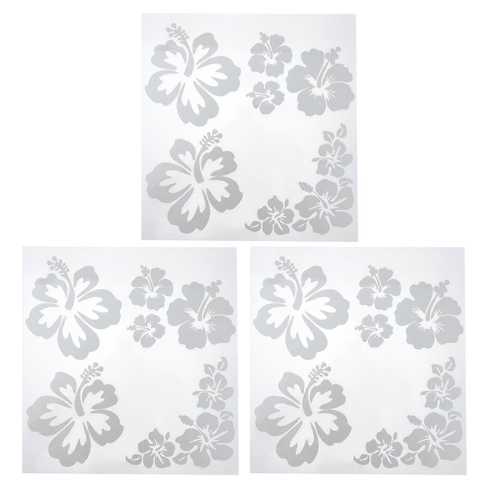 Hibiscus Flower Car Decal for Decorative Purposes 12Sets Pack