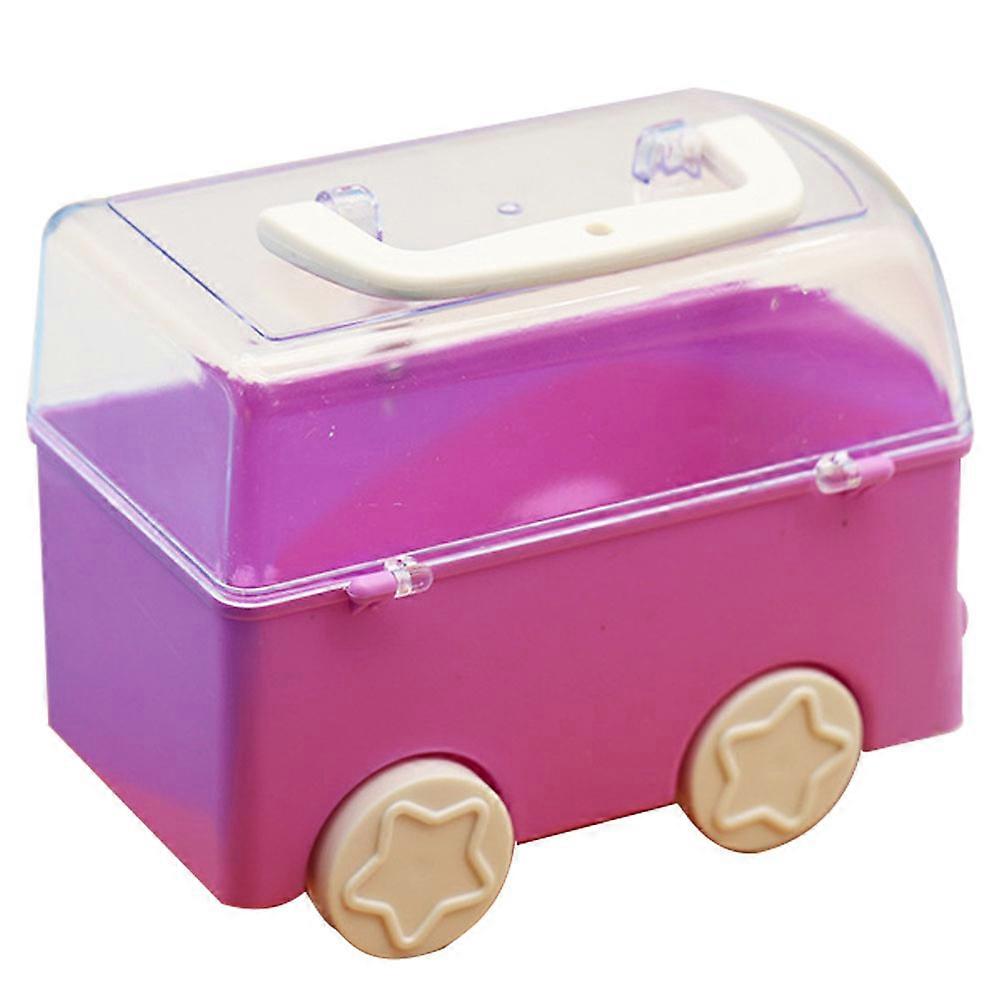 Toy Storage Box for Household Use with 5Pcs Purple Plastic Car Containers