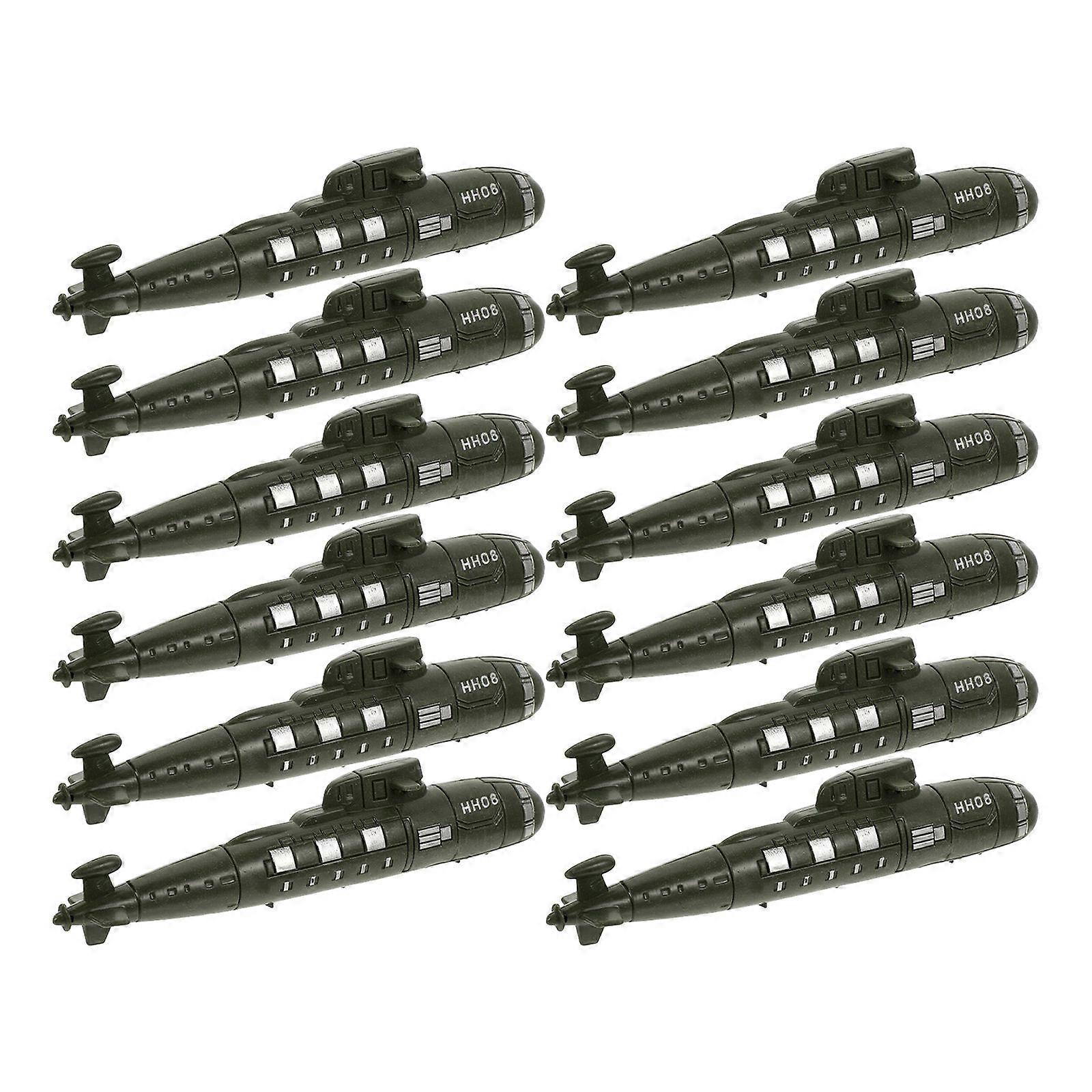 Green Military Submarines Model Toy for Decoration Set of 24Pcs Plastic