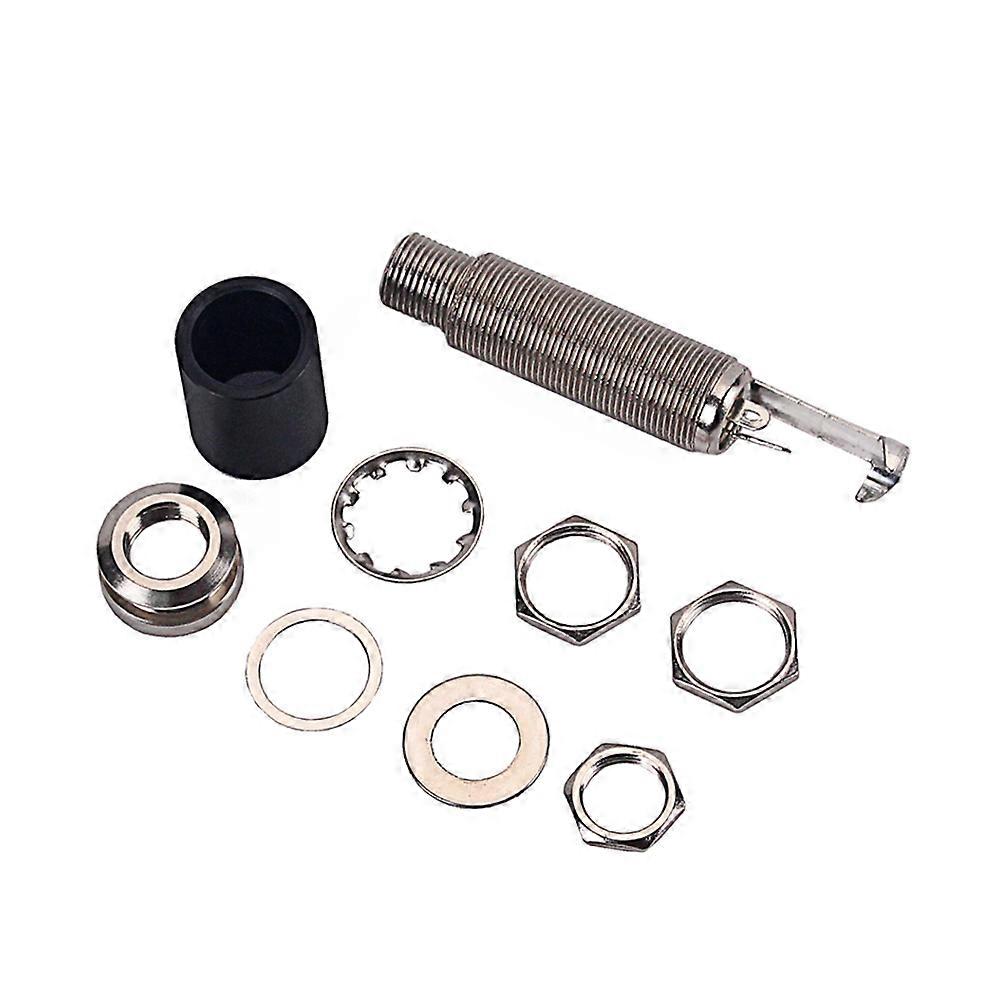 Endpin Jack Socket Guitar Bass Musical Instruments Cylinder Black Side Mount Output 1Pack