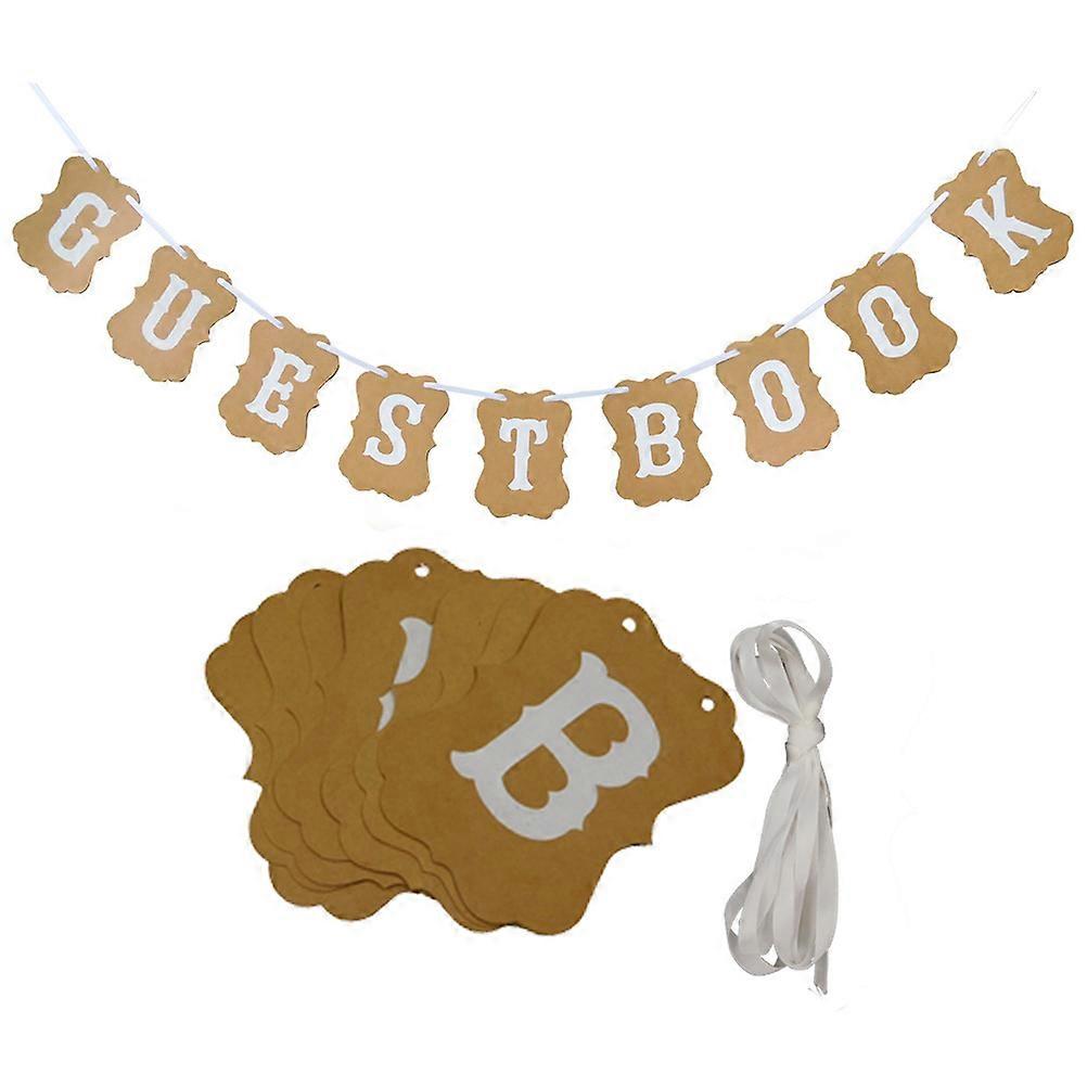 Guest Book Banner Decorative Paper Bunting For Wedding Party Events Multi Color Hanging Decoration 2Pcs