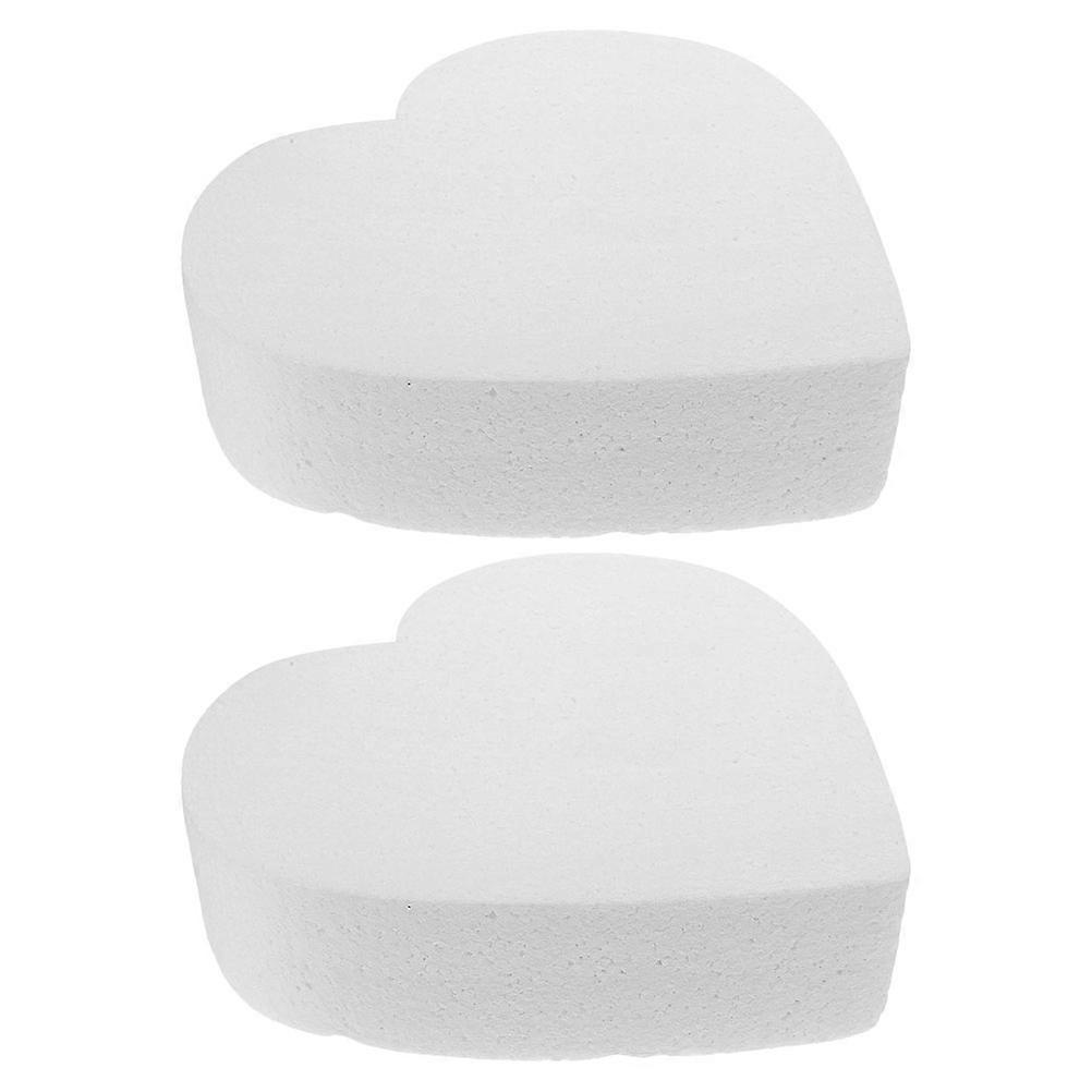White Foam Heart Cake Dummy for Decoration 4Pcs Cake Baking Practice Models