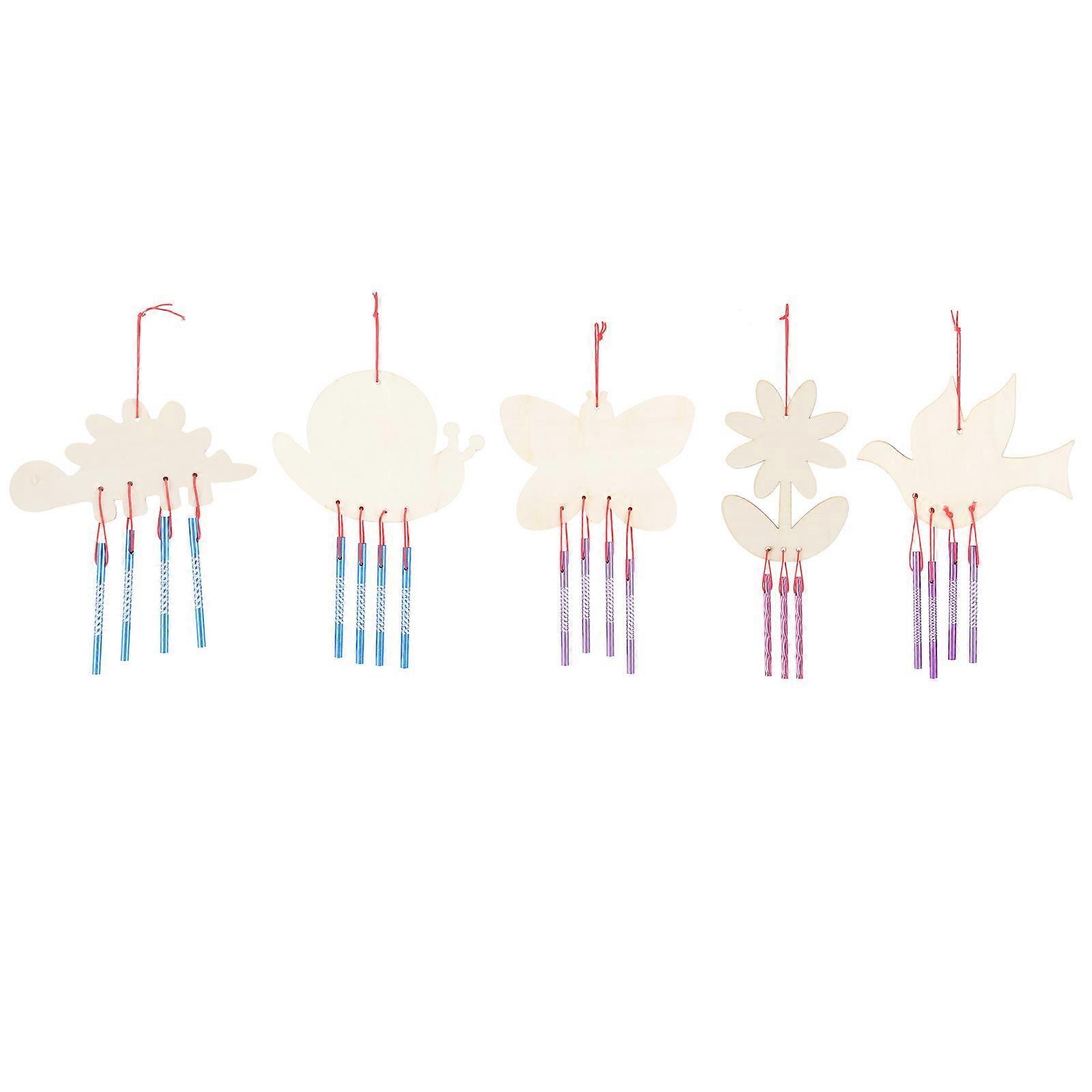 Wind Chimes Crafts Kits DIY Wind Bell Childrens Toy Snail Pattern 3.9×3.1×0.1in 5Set