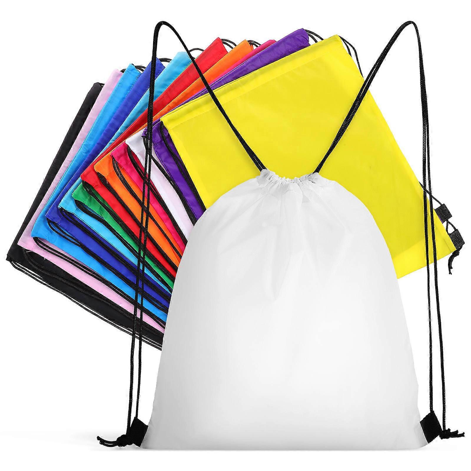 12Pcs Draw String Bags for Storage Use Made of Polyester Assorted Colors