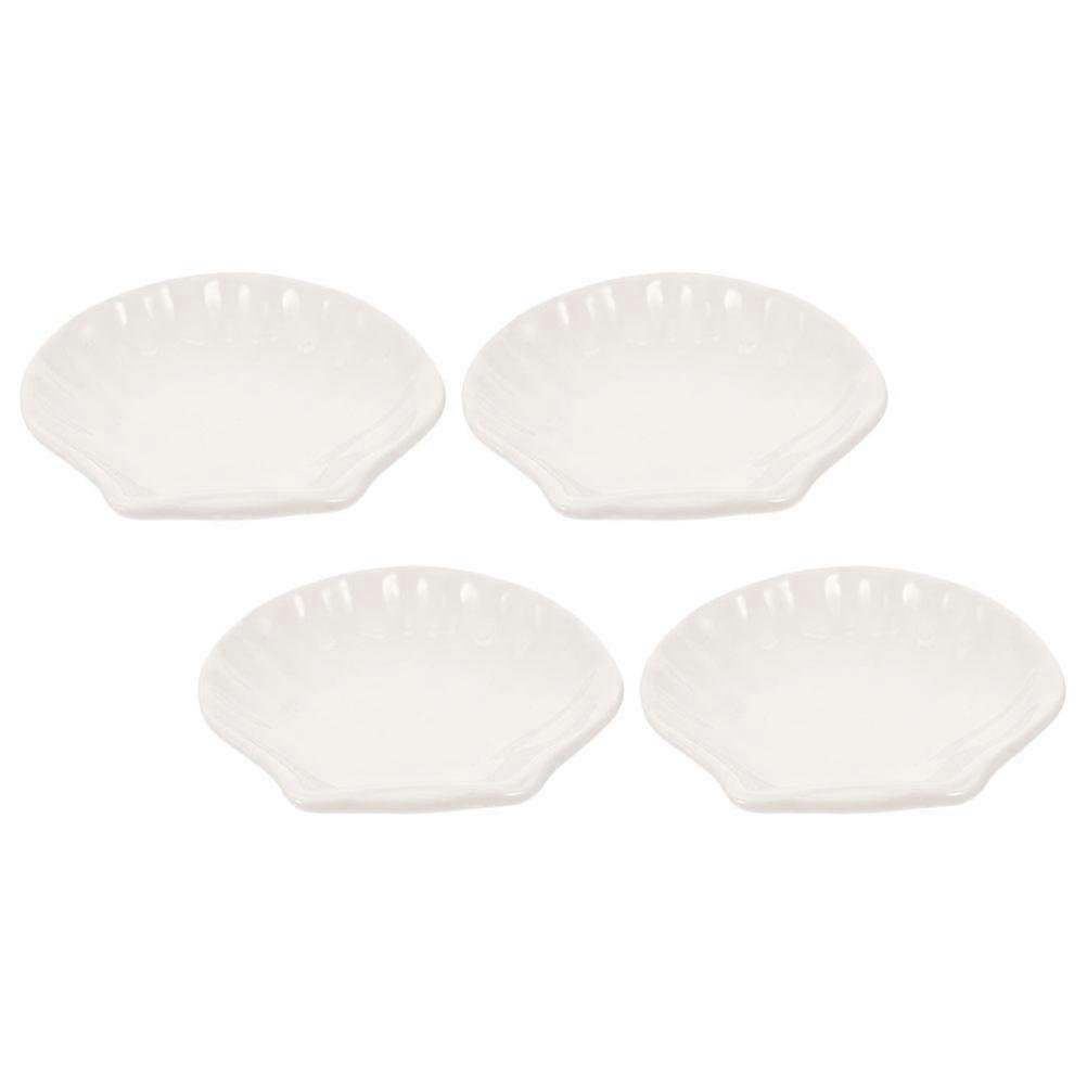 Tea Bag Holder Ceramic Material for 8Pcs Shell Shaped Tea Bag Coasters