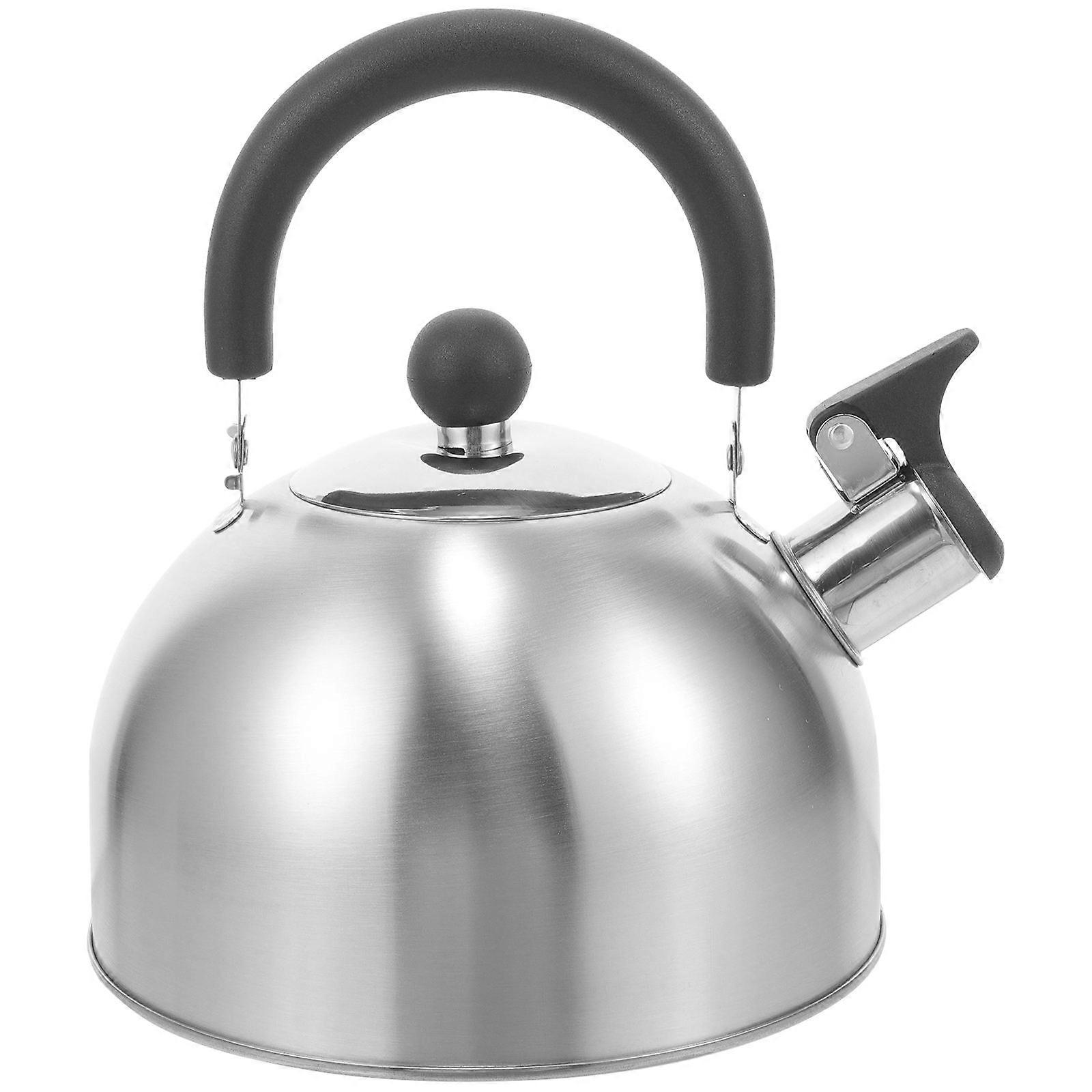 Stainless Steel Whistling Kettle Coffee Lovers Prevent Overflow Silver 1Pcs