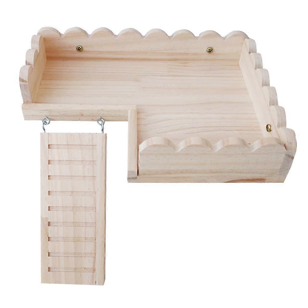 Hamster Wood Improvement Bamboo Material Khaki Playground 1Set