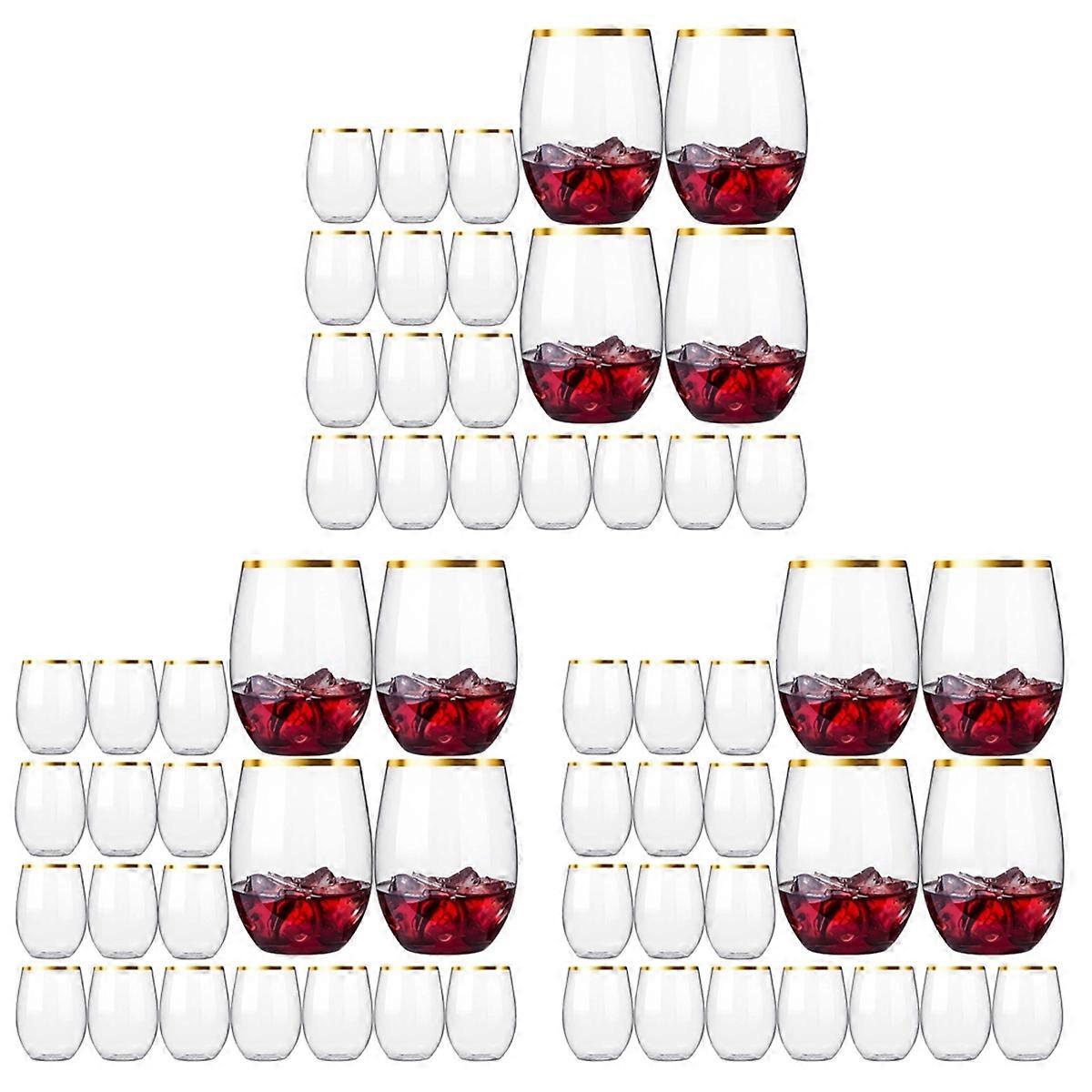 Disposable Stemless Wine Glasses, Plastic Wine Cups