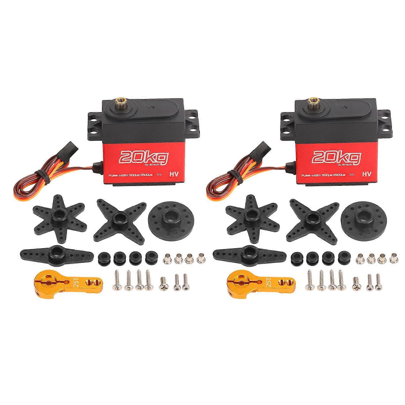 20kg Digital Servo Professional High Torsion Waterproof RC Car Servo with 25T Metal Servo Arm for 1/10 1/12 RC Car