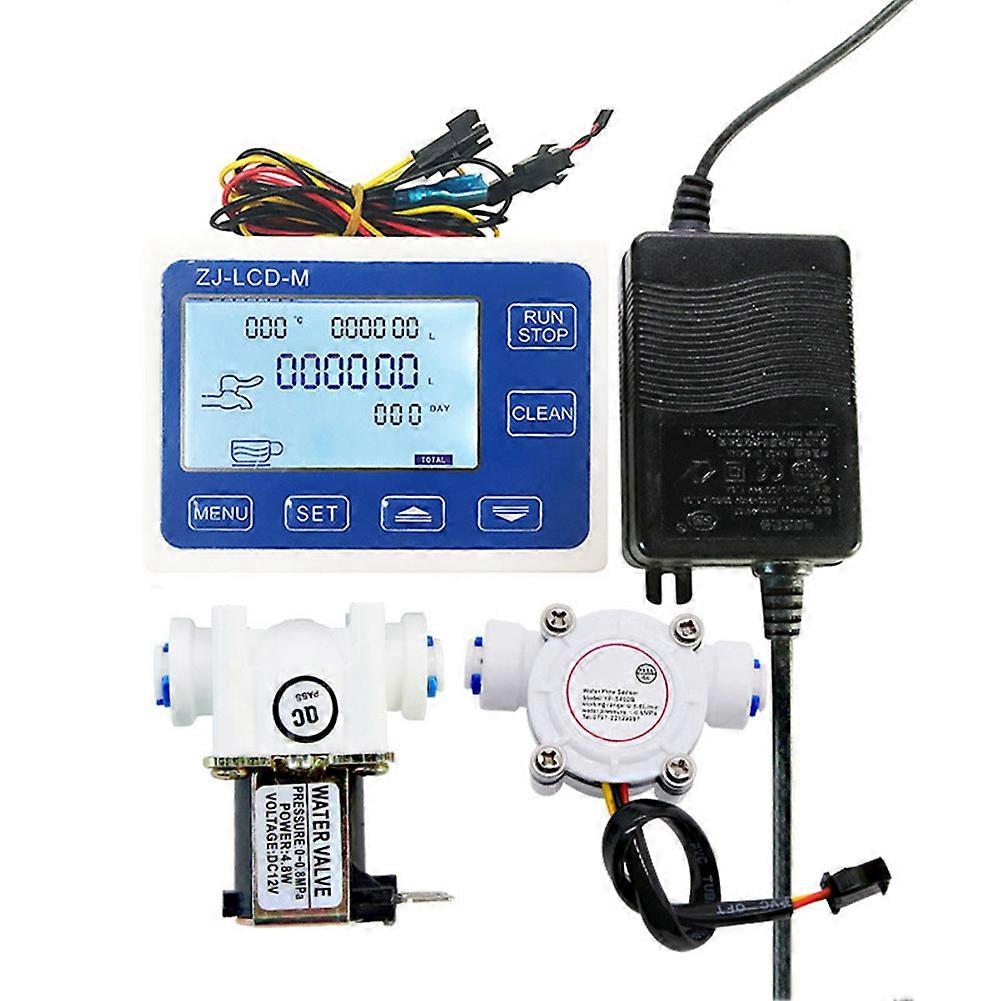 ZJ-LCD-M Digital Water Flow Meter 1/4Inwith PE Solenoid Valve Automatic Flow Controller for Efficien