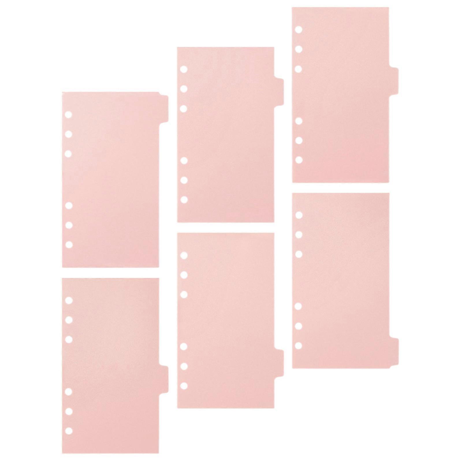 Loose-Leaf Binder Dividers for Notebook 12 Sheets Pink Plastic Paper