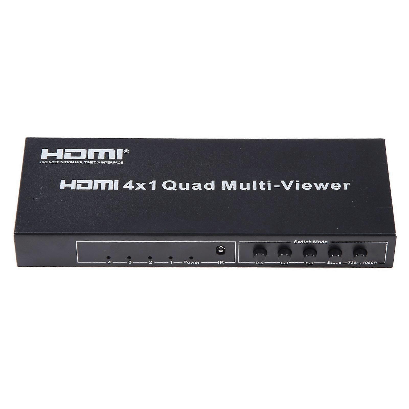 4 in 1 Out HDMI Quad Multi-viewer with Seamless Switcher, EU Plug