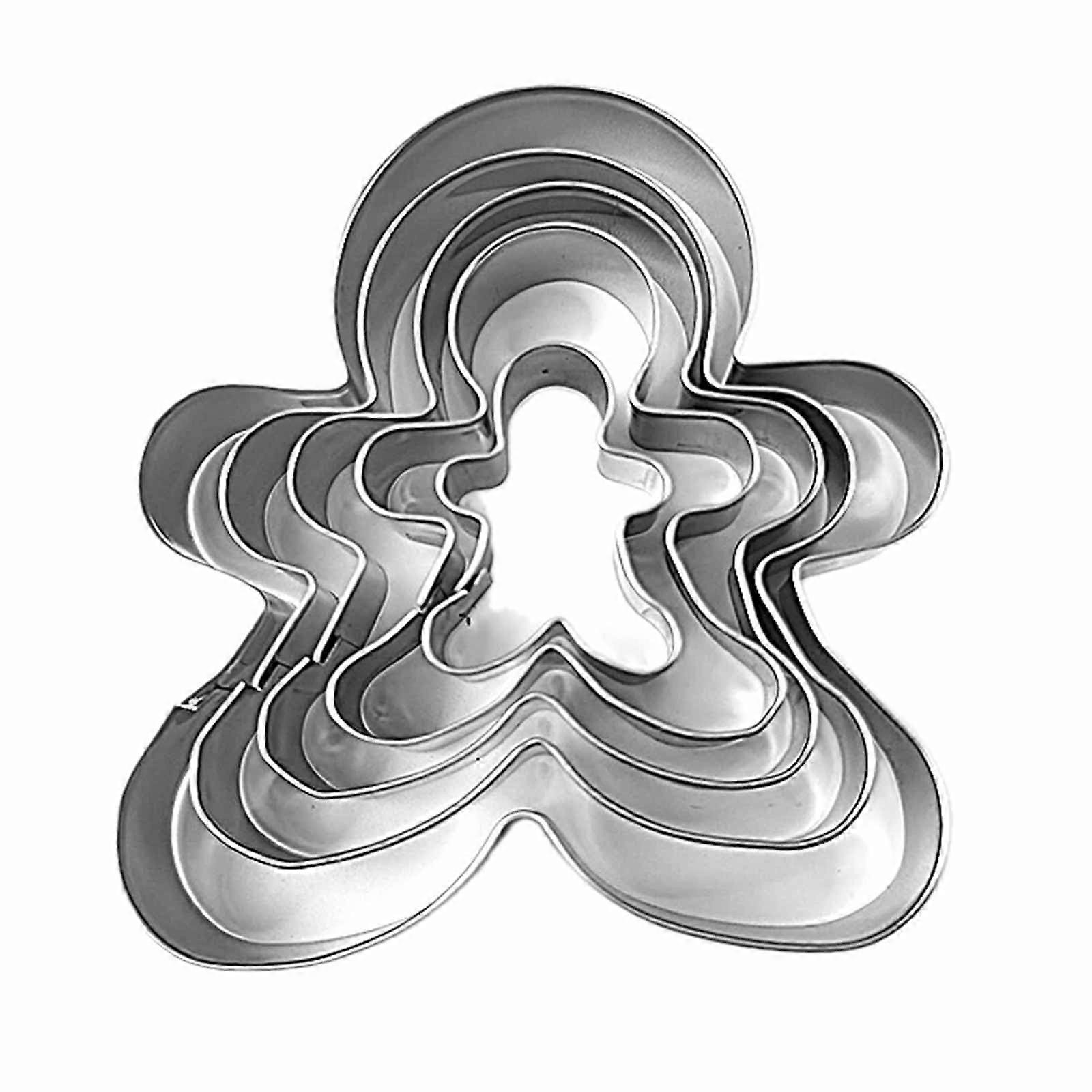 Gingerbread Man Cutters 5 Sizes 5Piece Cookie Cutter Set For Baking, Gingerbread Man Cake Cutter Mold