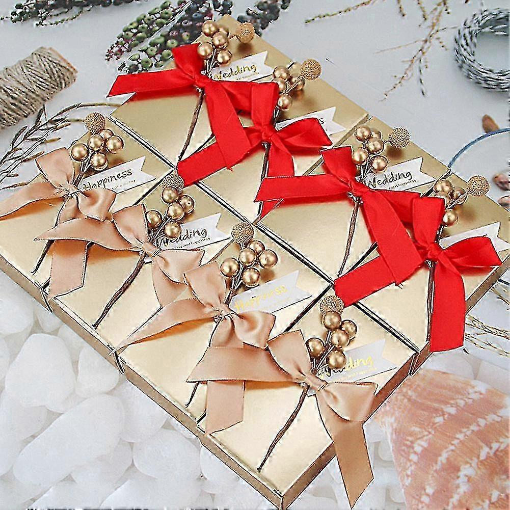 50pcs European Bowknot Candy Boxes Packaging Boxes,small,red