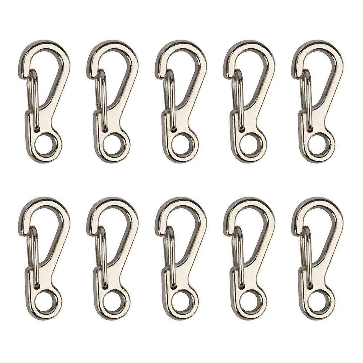 Mini Alloy Carabiner Clip Tiny Spring Snap Hook Carabiners for Backpack Keychains Accessories(Silver)