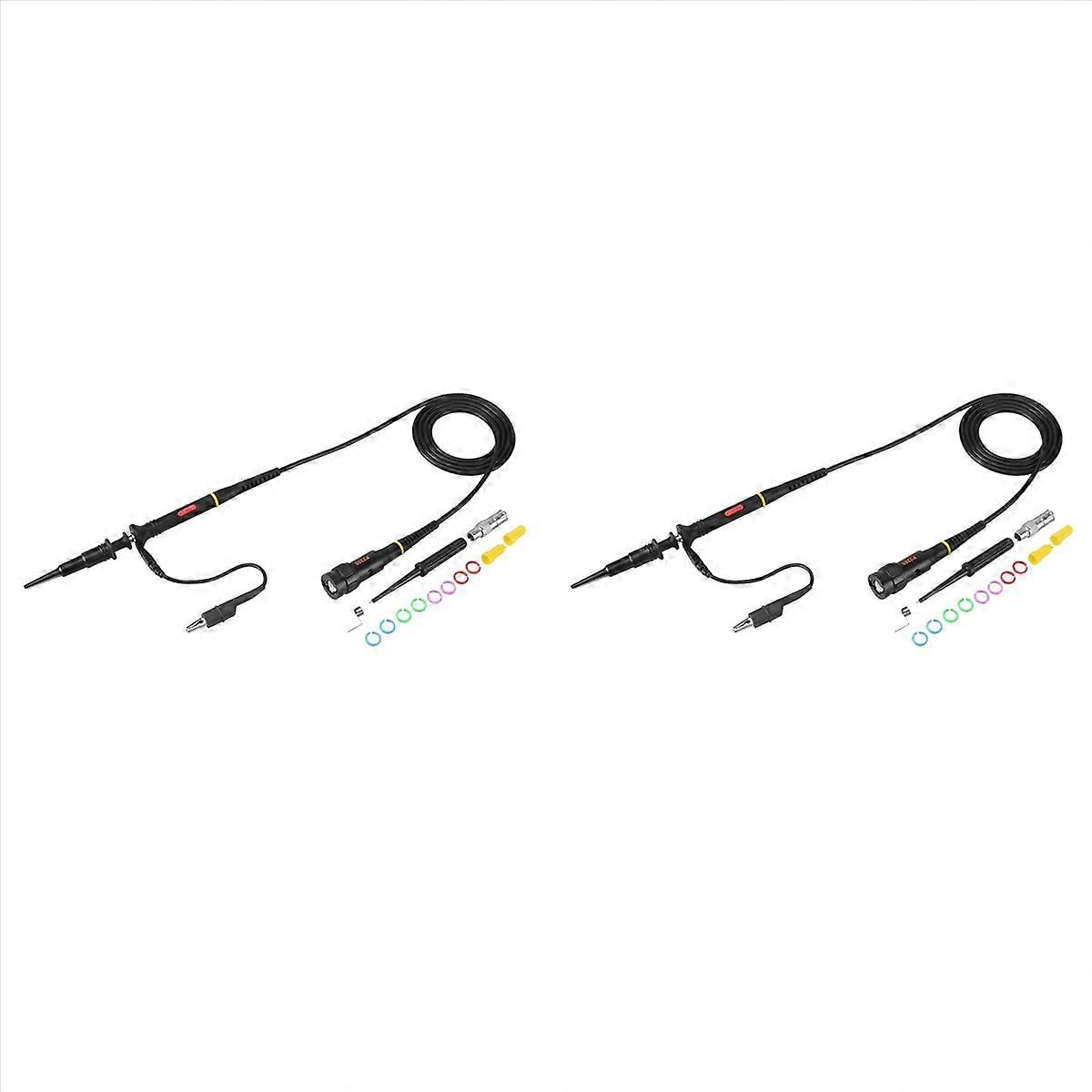 2X 200Mhz Oscilloscope Probe Clip Scope Test BNC End Probe P2200 10X/1X Black with Adjust Tool Kits
