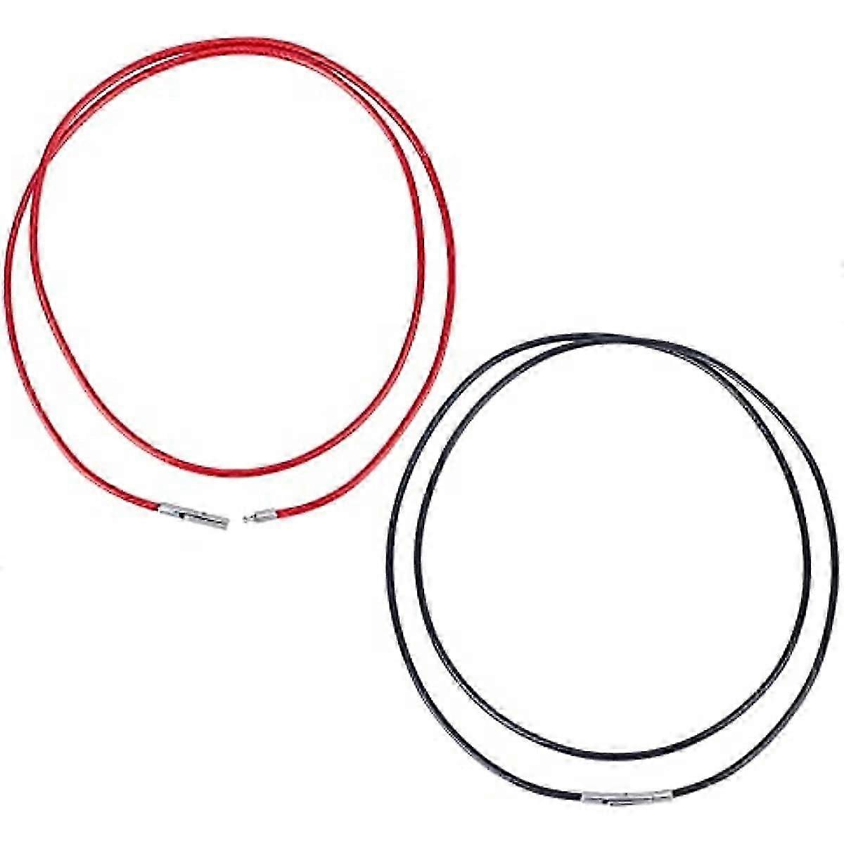 2-Pack Woven Necklace Ropes in Two Colours with Secure Stainless Steel Bayonet Clasps