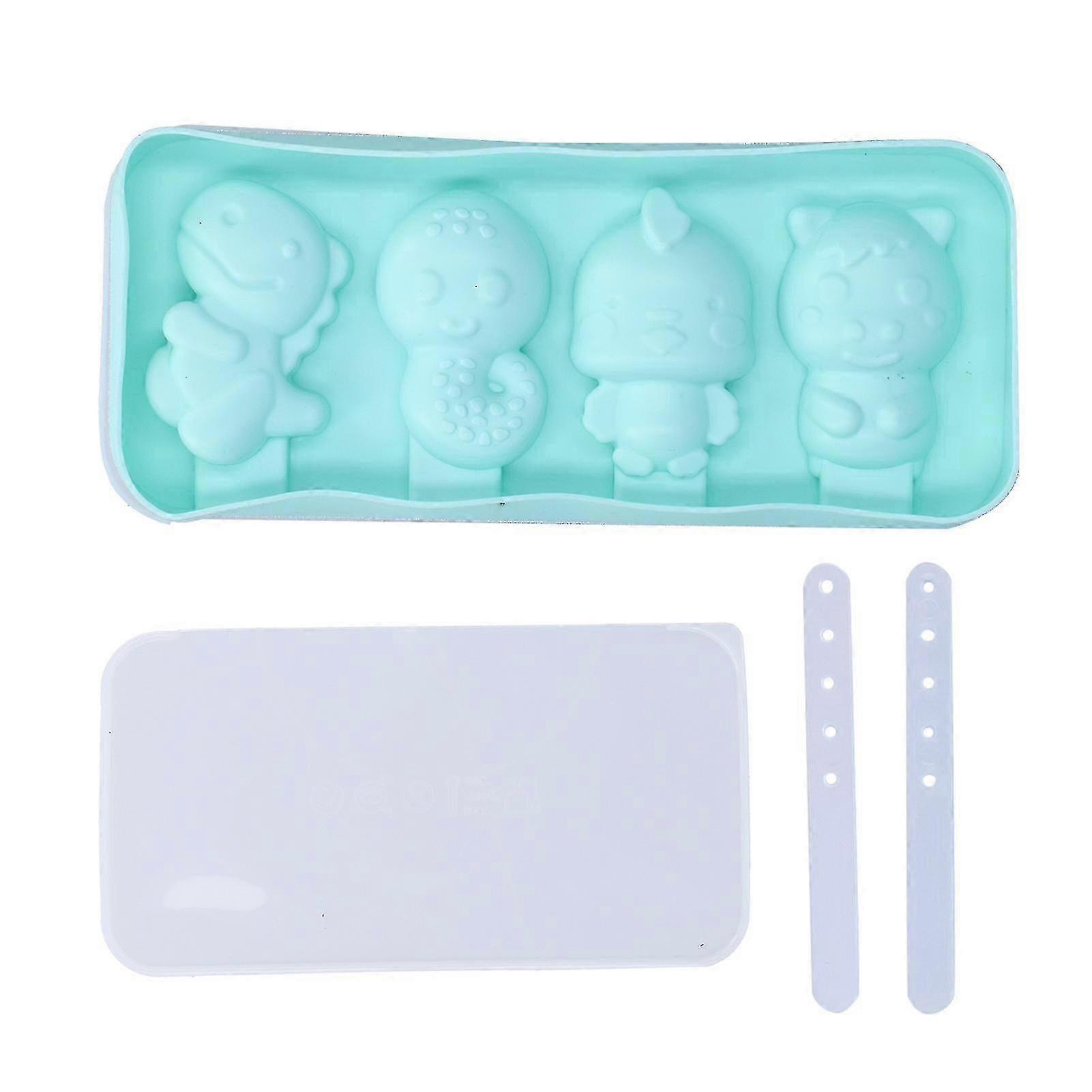 Silicone Ice Cream Mold DIY Animal Shape Model with Stick Ice Cream Molds with Lid miao8