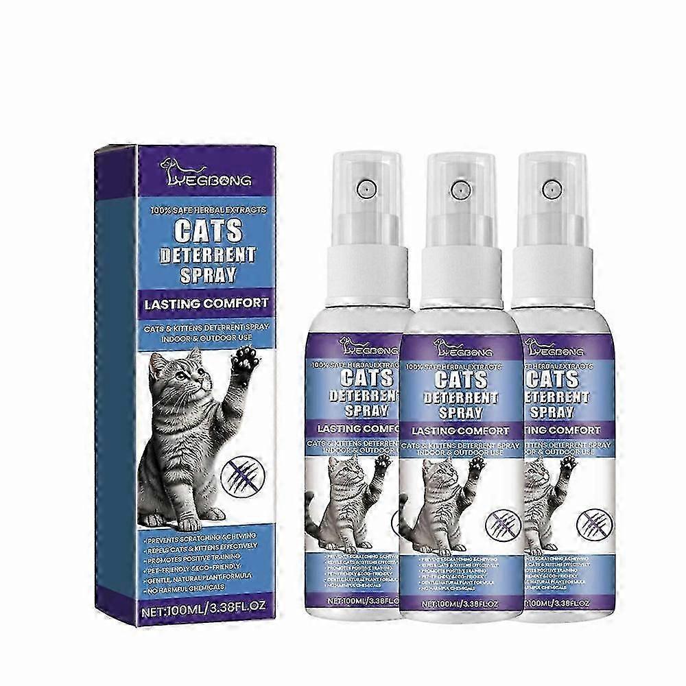 1-3X Cat Deterrent Spray, Stops Cats from Peeing & Scratching, Lemon & Coptis, Safe for Furniture