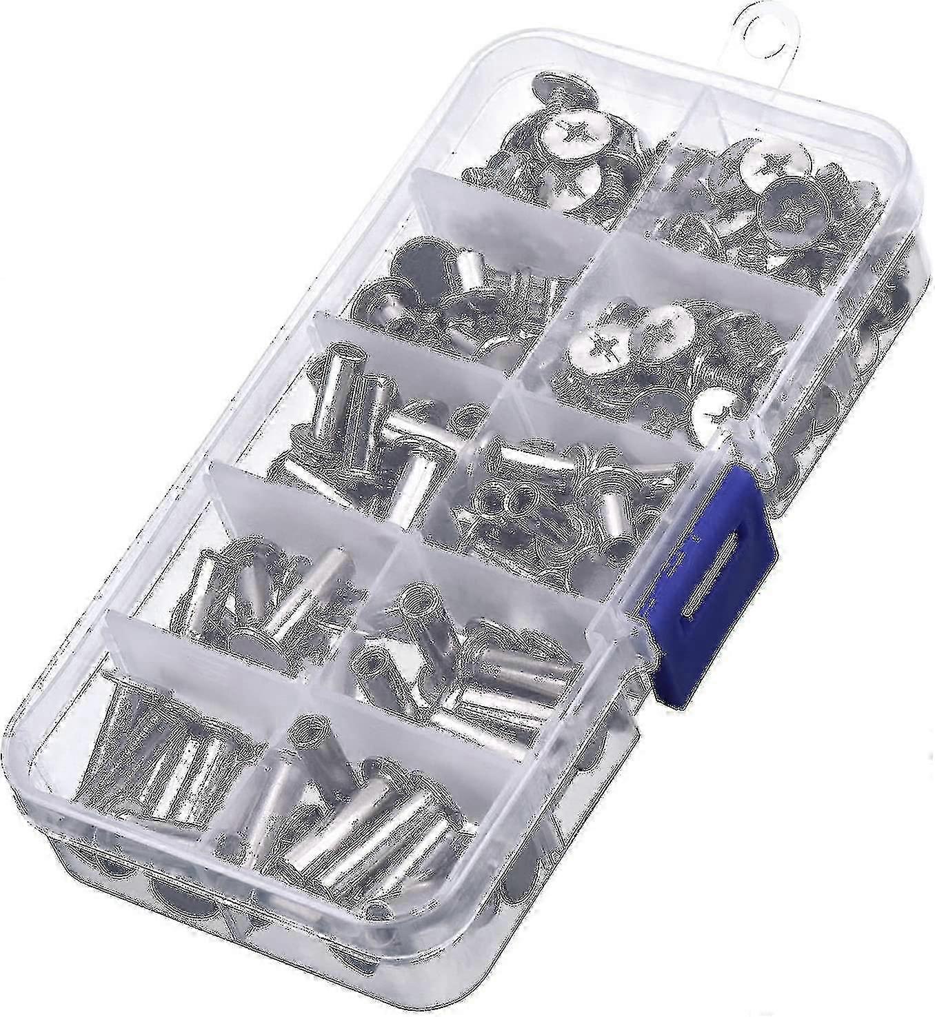 Female Rivet Screw Kit 80 Piece with 5 Sizes: Metal Round Cross Head for Leather Binding