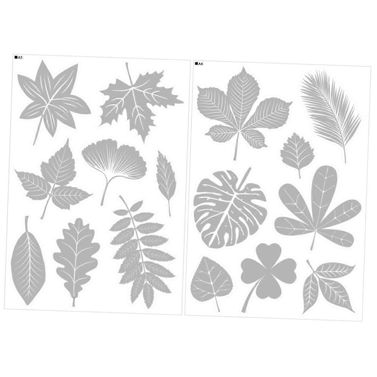 Collision Window Clings Leaves Decals Static Cling Stickers Movable Reusable Bird Warning Signs For Home Office
