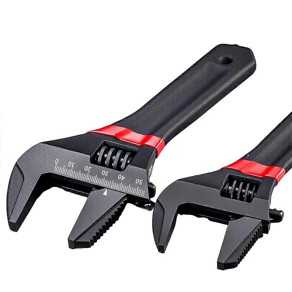 1 Pcs 6/8” Short Handle Adjustable Wrench Oversized Open Bathroom Wrench Mini Small Board Large-diameter Adjustable Short Handle